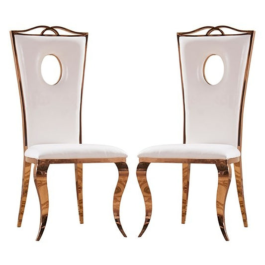 Pescara White Faux Leather Dining Chairs In Pair