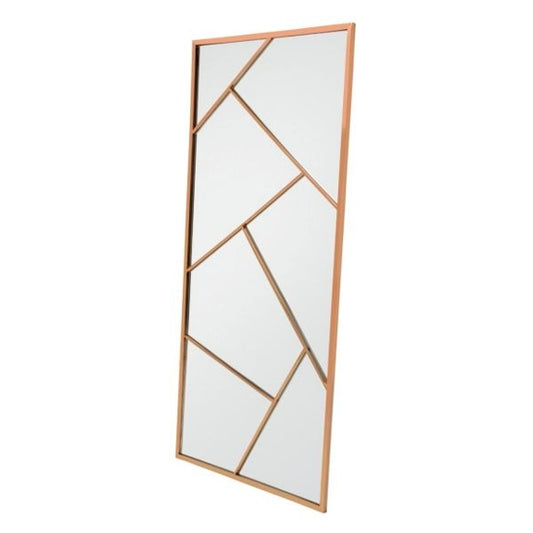 Phoenix Floor Standing Mirror In Rose Gold Frame