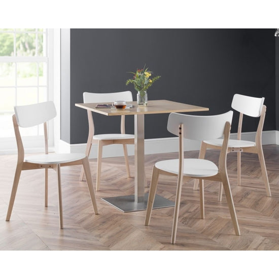 Pisa Wooden Dining Table In Oak With 4 Casa Chairs