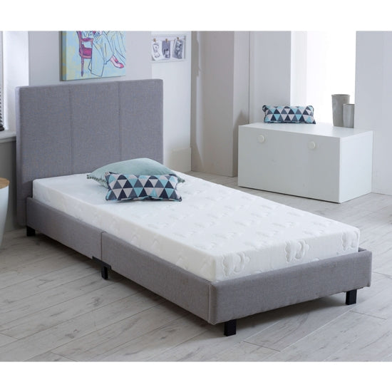 Prado Fashion Fabric Upholstered Single Bed In Grey