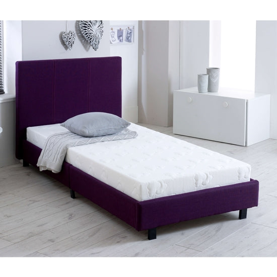 Prado Fashion Fabric Upholstered Single Bed In Purple