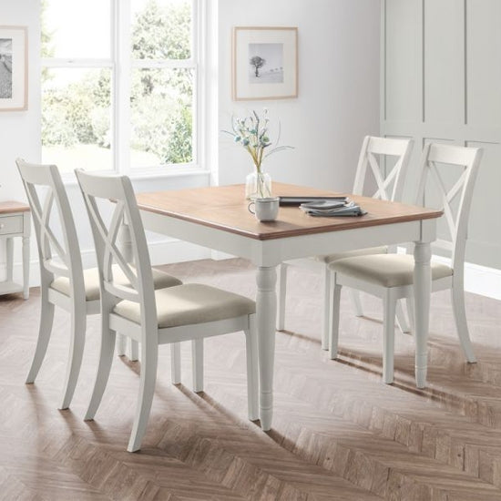 Provence Extending Dining Table In Grey With 4 Chairs