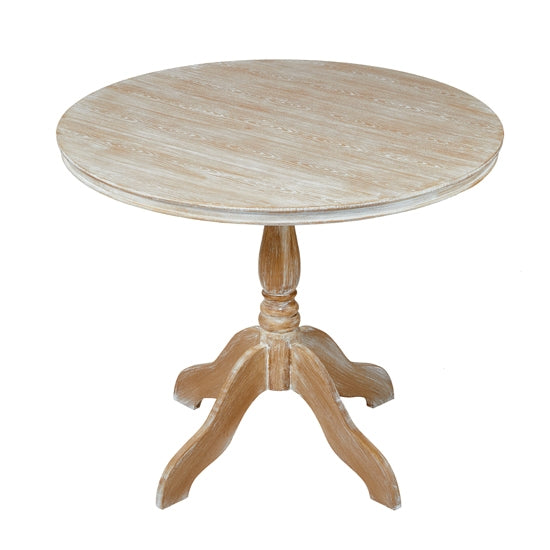 Provence Round Wooden Dining Table In Weathered Oak