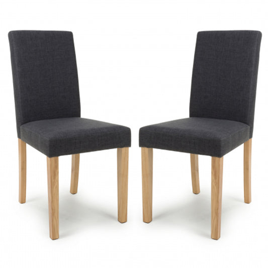 Finley Charcoal Linen Effect Dining Chairs In Pair