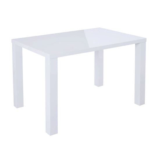 Puro Wooden Medium Dining Table In White High Gloss