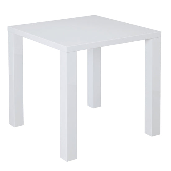 Puro Wooden Small Dining Table In White High Gloss