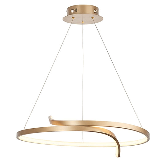 Rafe LED Ceiling Pendant Light In Matt Brushed Gold With Frosted Diffuser