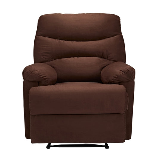 Regency Velvet Reclining Chair In Brown
