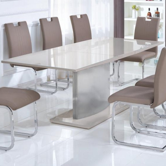 Rembrock Extending Dining Table In High Gloss Champagne
