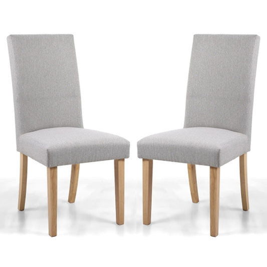 Ridley Herringbone Plain Cappuccino Dining Chairs With Natural Legs In Pair