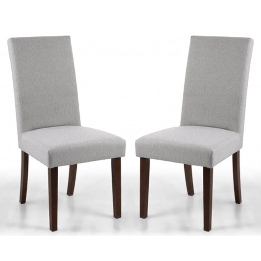 Ridley Herringbone Plain Cappuccino Dining Chairs With Walnut Legs In Pair