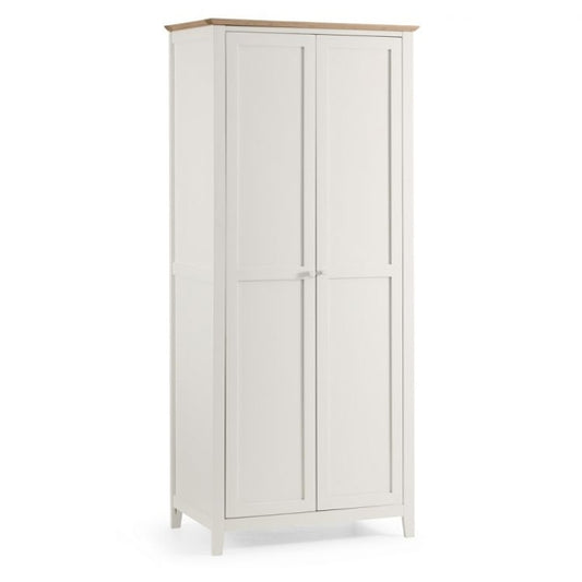 Salerno Wooden 2 Doors Wardrobe In Oak And White