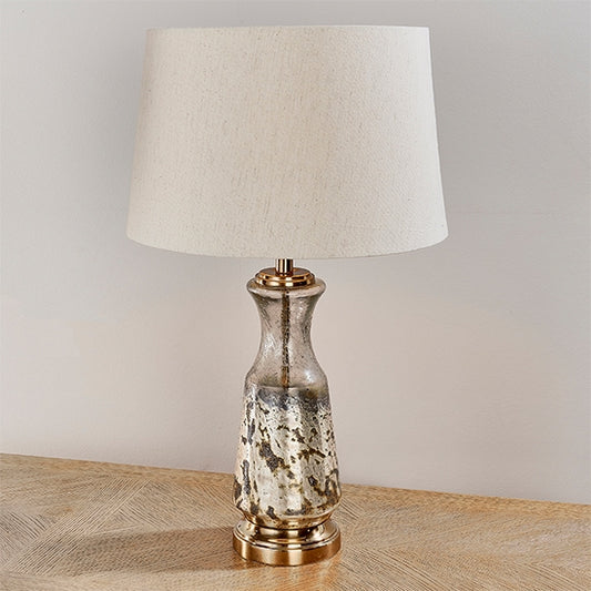 Samuel Vintage White Linen Table Lamp In Volcano Ombre