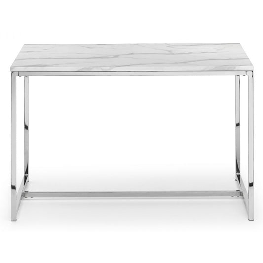 Scala Wooden Dining Table In White Marble Effect