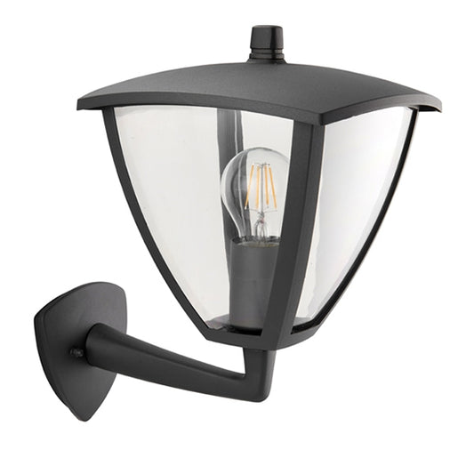Seraph Clear Polycarbonate Shade Wall Light In Textured Grey