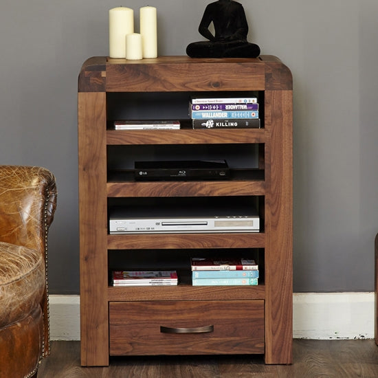 Shiro Wooden Entertainment DVD Storage Unit In Walnut | Elegant ...