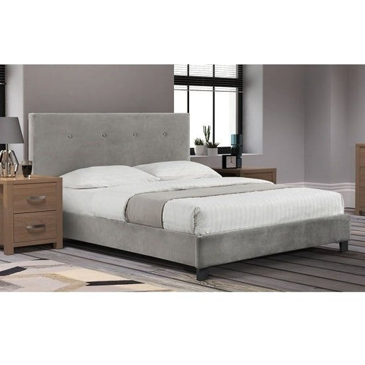 Shoreditch Velvet Lift-Up Double Bed In Slate