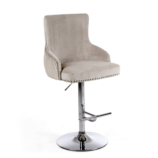 Sirocco Brushed Velvet Bar Stool In Mink