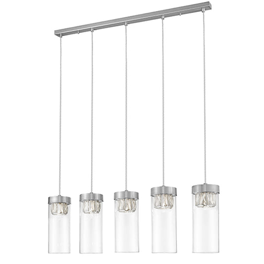 Socorro 5 Bulbs Decorative Ceiling Pendant Light In Satin Nickel