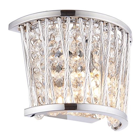 Sophia Clear Crystal Wall Light In Chrome