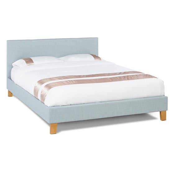 Sophia Fabric Upholstered Double Bed In Ice