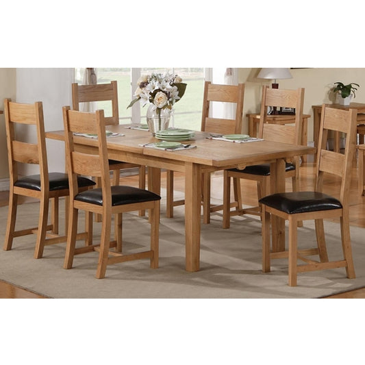 Stirling Extending Wooden Dining Set In Oak With 6 Chairs