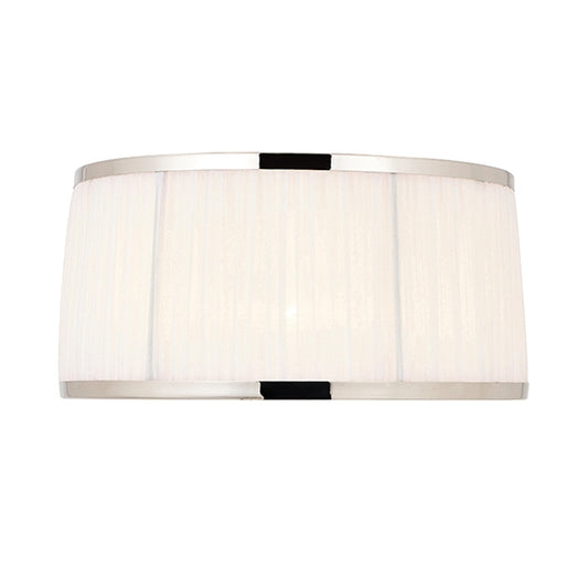 Suffolk Fabric 13 Inch Shade In White Organza With Polished Nickel Plate