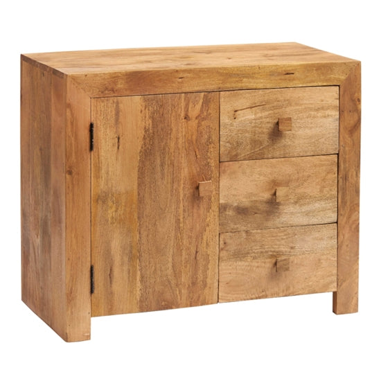 Toko Wooden Sideboard In Light Walnut With 1 Doors And 3 Drawers