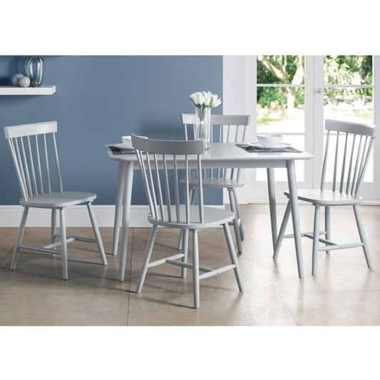Torino Wooden Dining Table In Lunar Grey With 4 Chairs