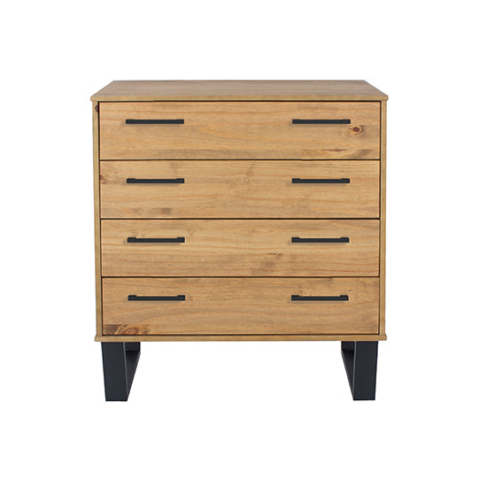 Texas Wooden Chest Of 4 Drawers In Antique Wax