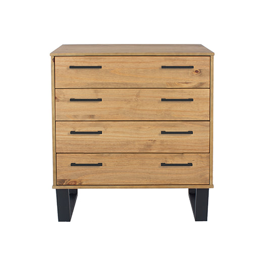 Texas Wooden Chest Of 4 Drawers In Antique Wax