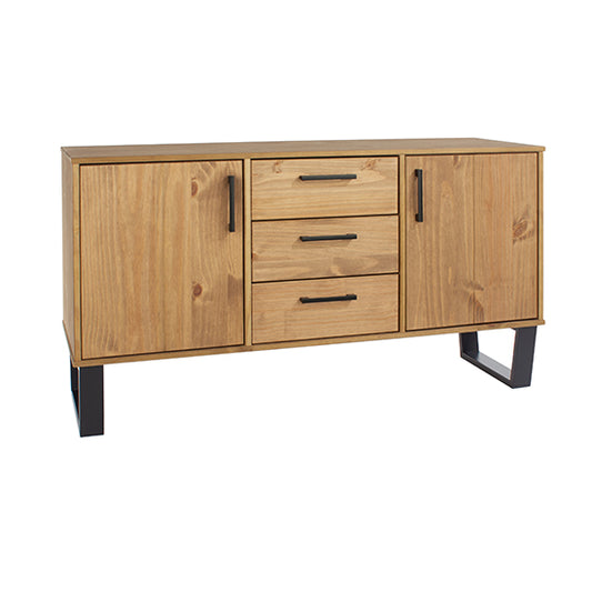 Texas Medium Wooden Sideboard With 2 Doors And 3 Drawers In Antique Wax
