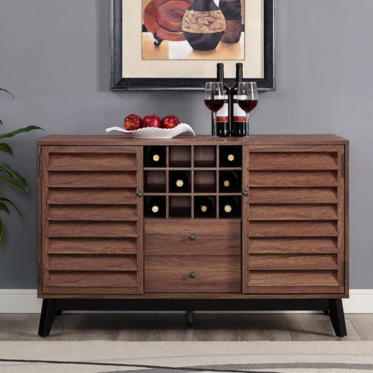 Vaughn Wooden Wine Cabinet In Walnut