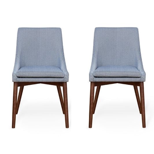 Vrux Grey Fabric Upholstered Dining Chairs In Pair