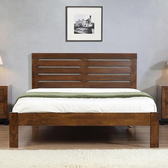 Vulcan Wooden King Size Bed In Rustic Oak