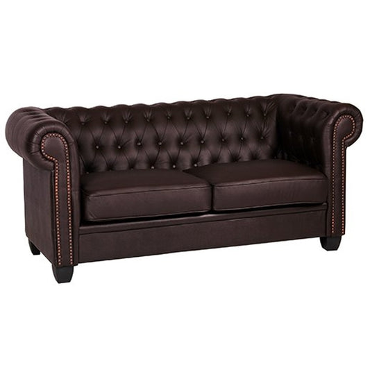 Winston Faux Leather And PVC 3 Seater Sofa In Brown