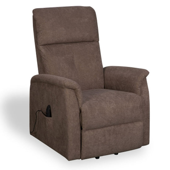 Yorke Carob Effect Fabric Recliner Chair In Brown